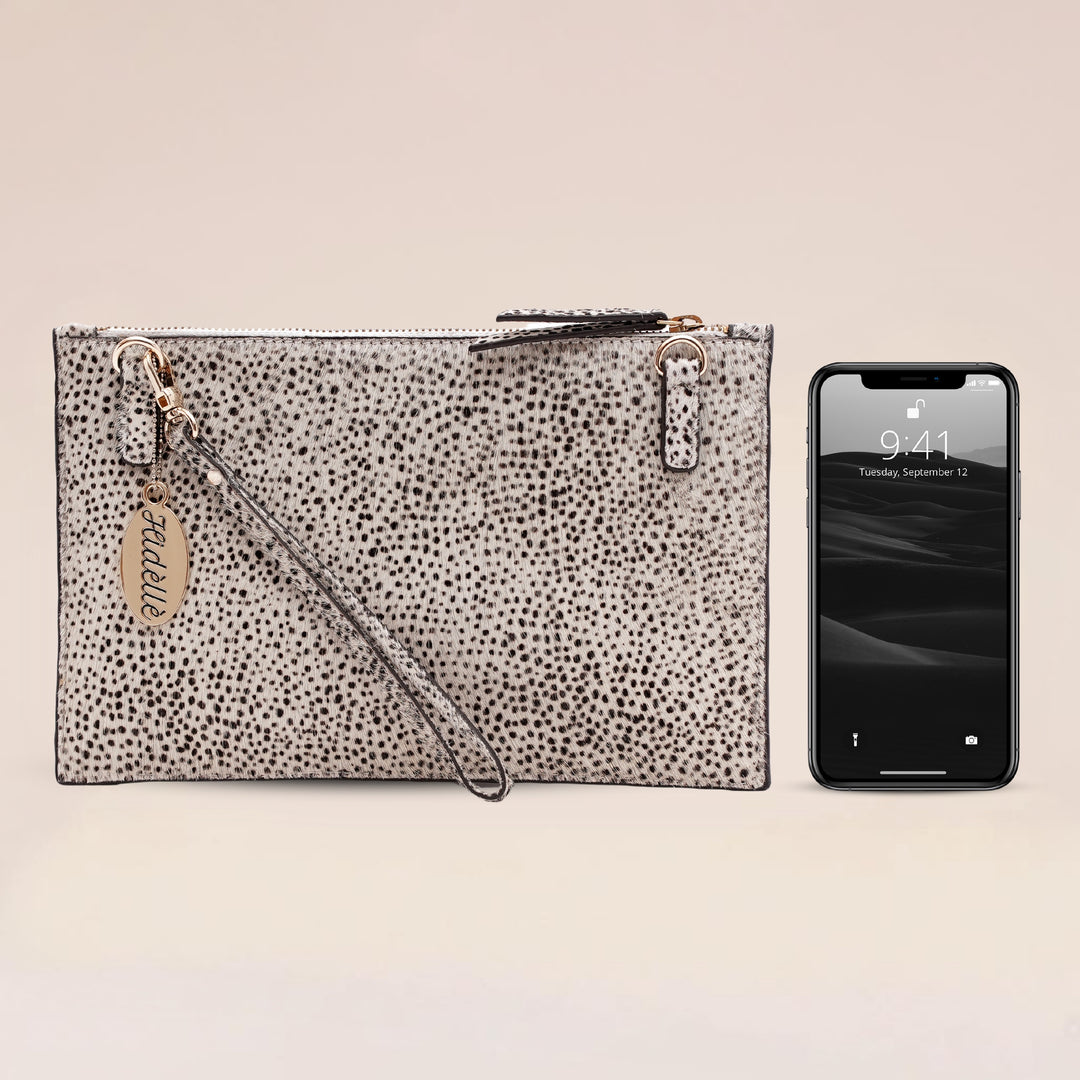 Elena Clutch Black/white - HIDELLE