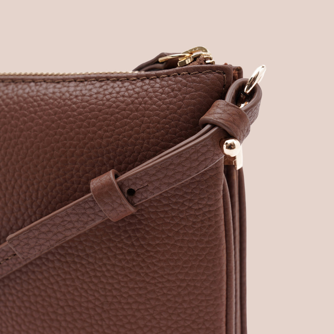 Noella Sling Bag Brown - HIDELLE