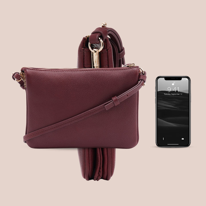 Noella Sling Bag Cherry - HIDELLE