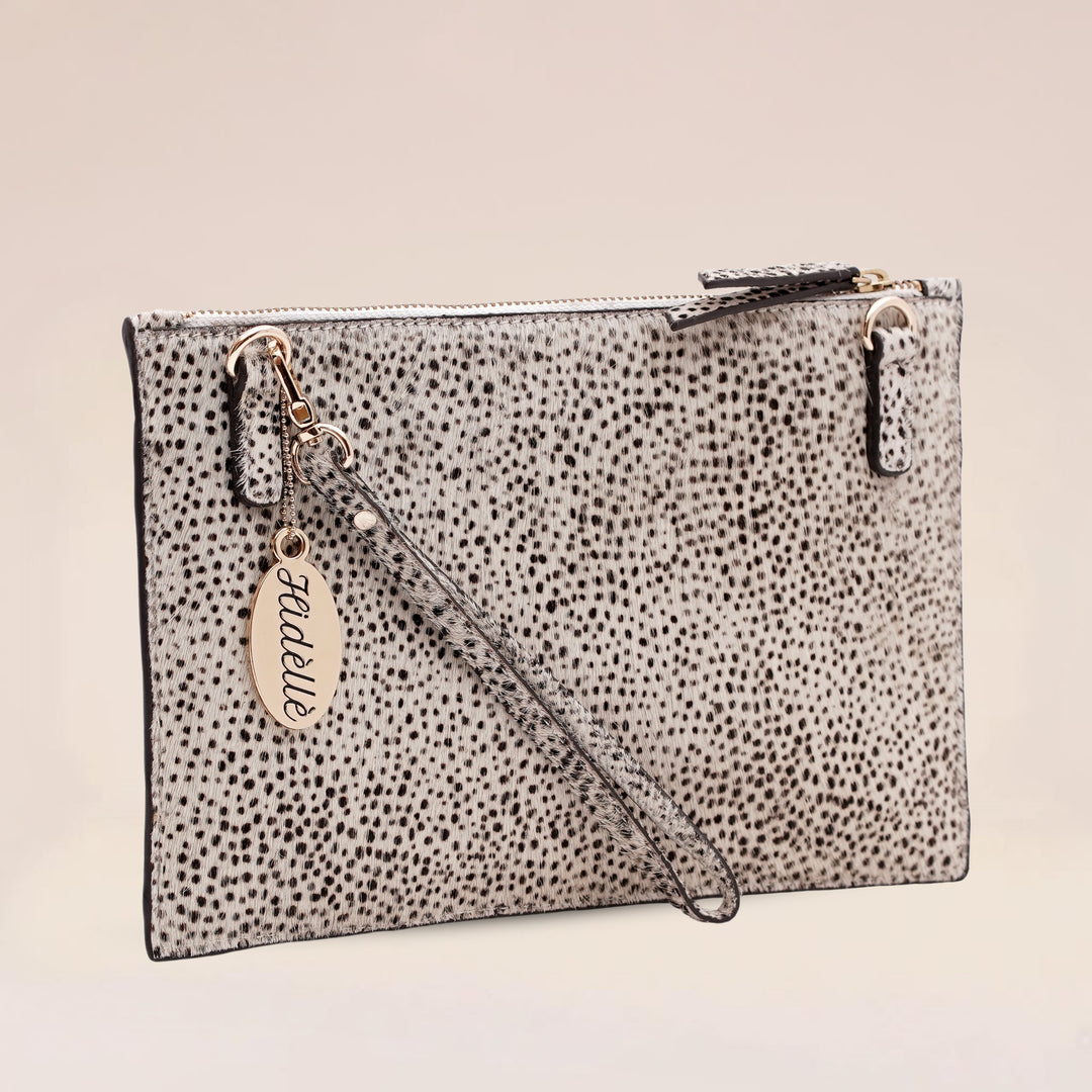 Elena Clutch Black/white - HIDELLE