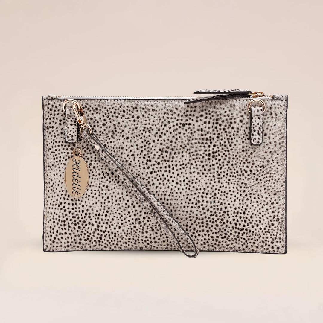 Elena Clutch Black/white - HIDELLE