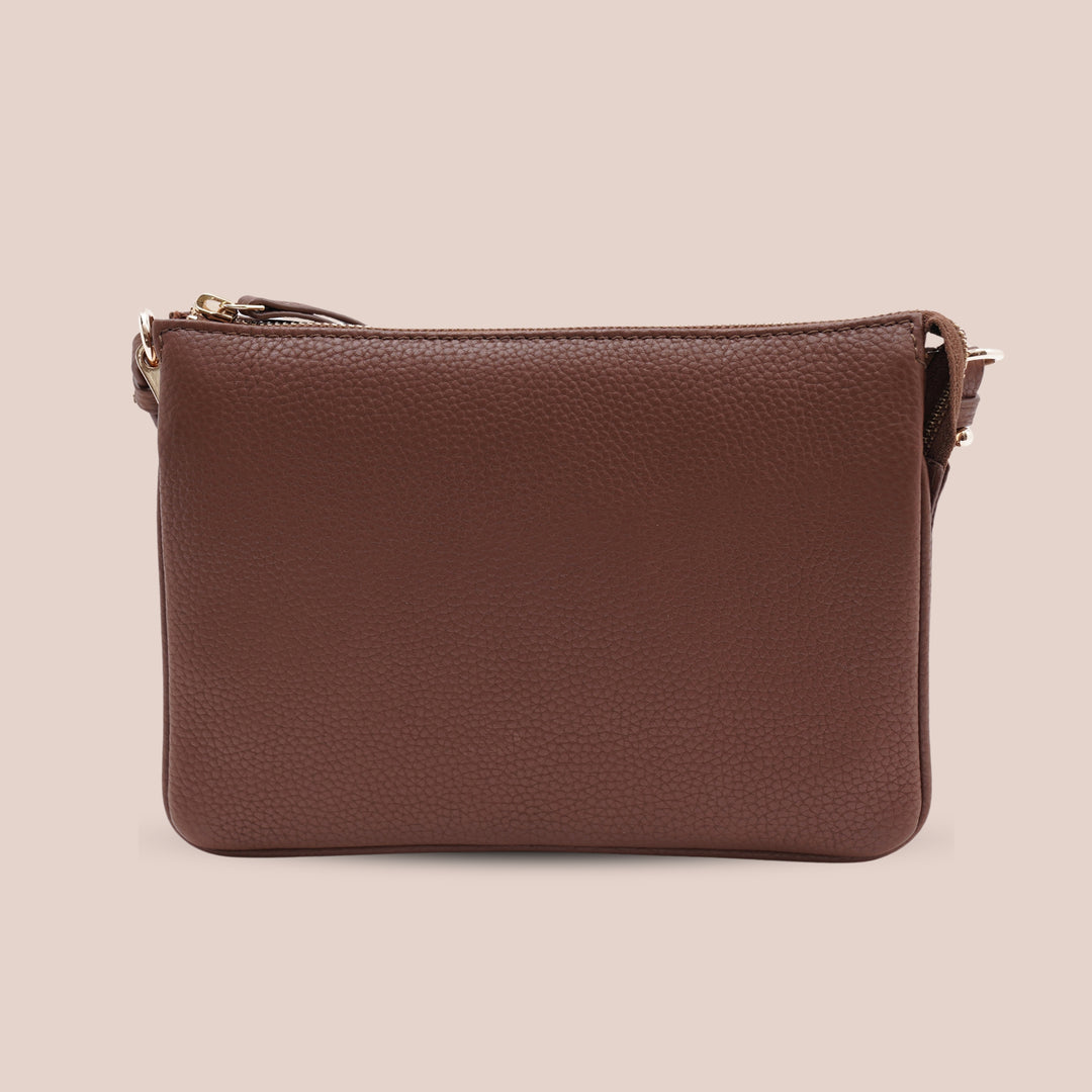 Noella Sling Bag Brown - HIDELLE