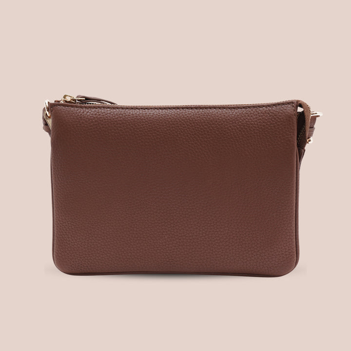 Noella Sling Bag Brown - HIDELLE