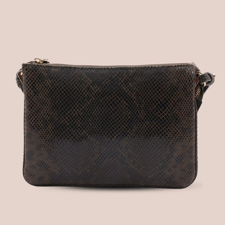 Noella Sling Bag Khaki Python - HIDELLE