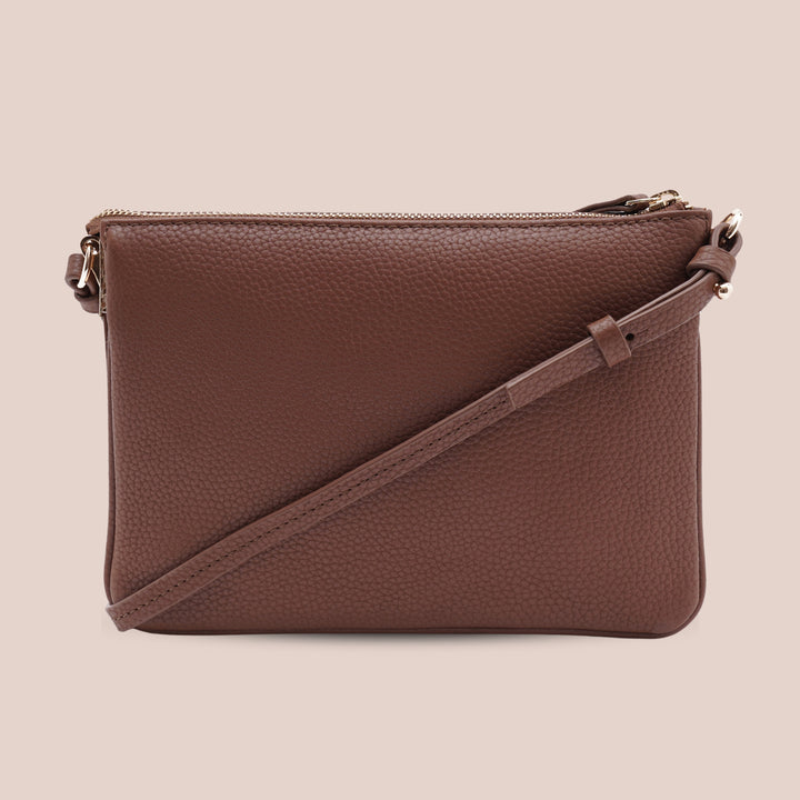 Noella Sling Bag Brown - HIDELLE
