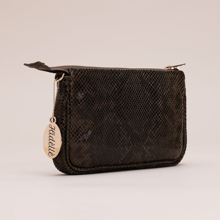 Remy Shoulder Bag Khaki Python - HIDELLE