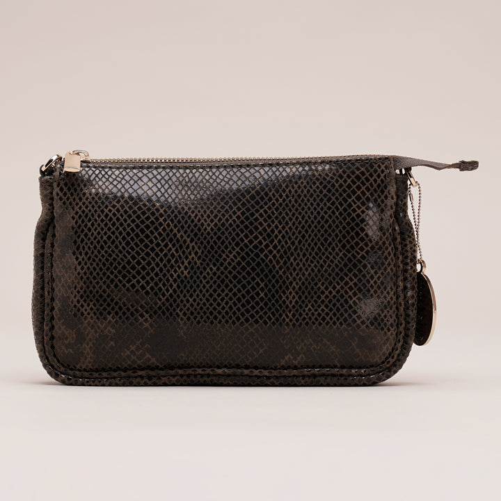 Remy Shoulder Bag Khaki Python - HIDELLE