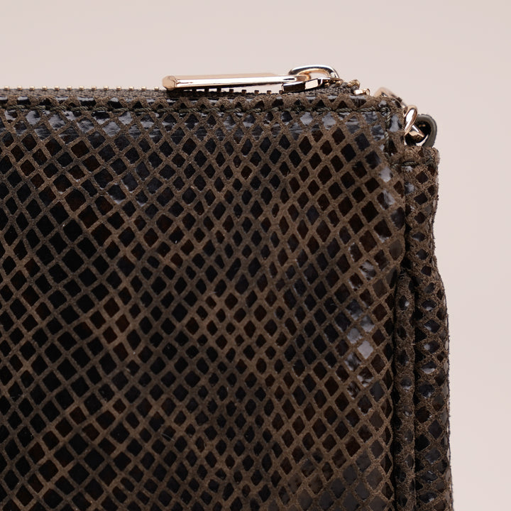 Remy Shoulder Bag Khaki Python - HIDELLE