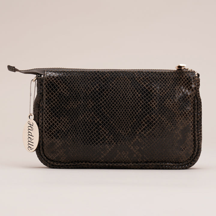 Remy Shoulder Bag Khaki Python - HIDELLE