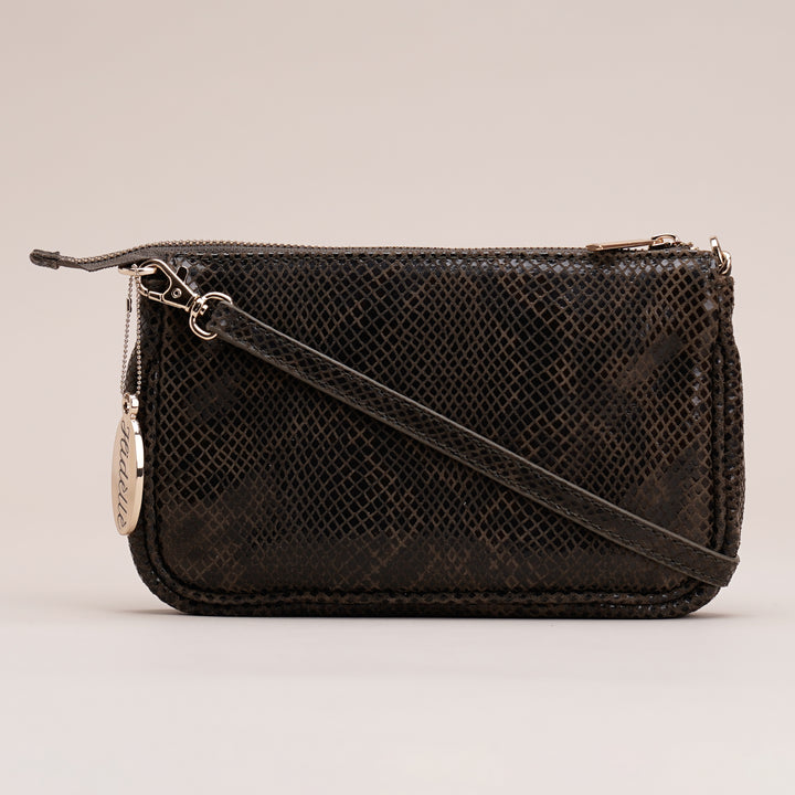 Remy Shoulder Bag Khaki Python - HIDELLE