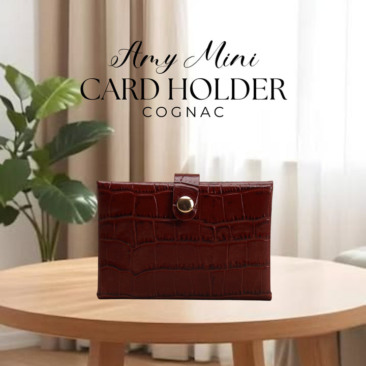 AMY MINI CARD HOLDER COGNAC