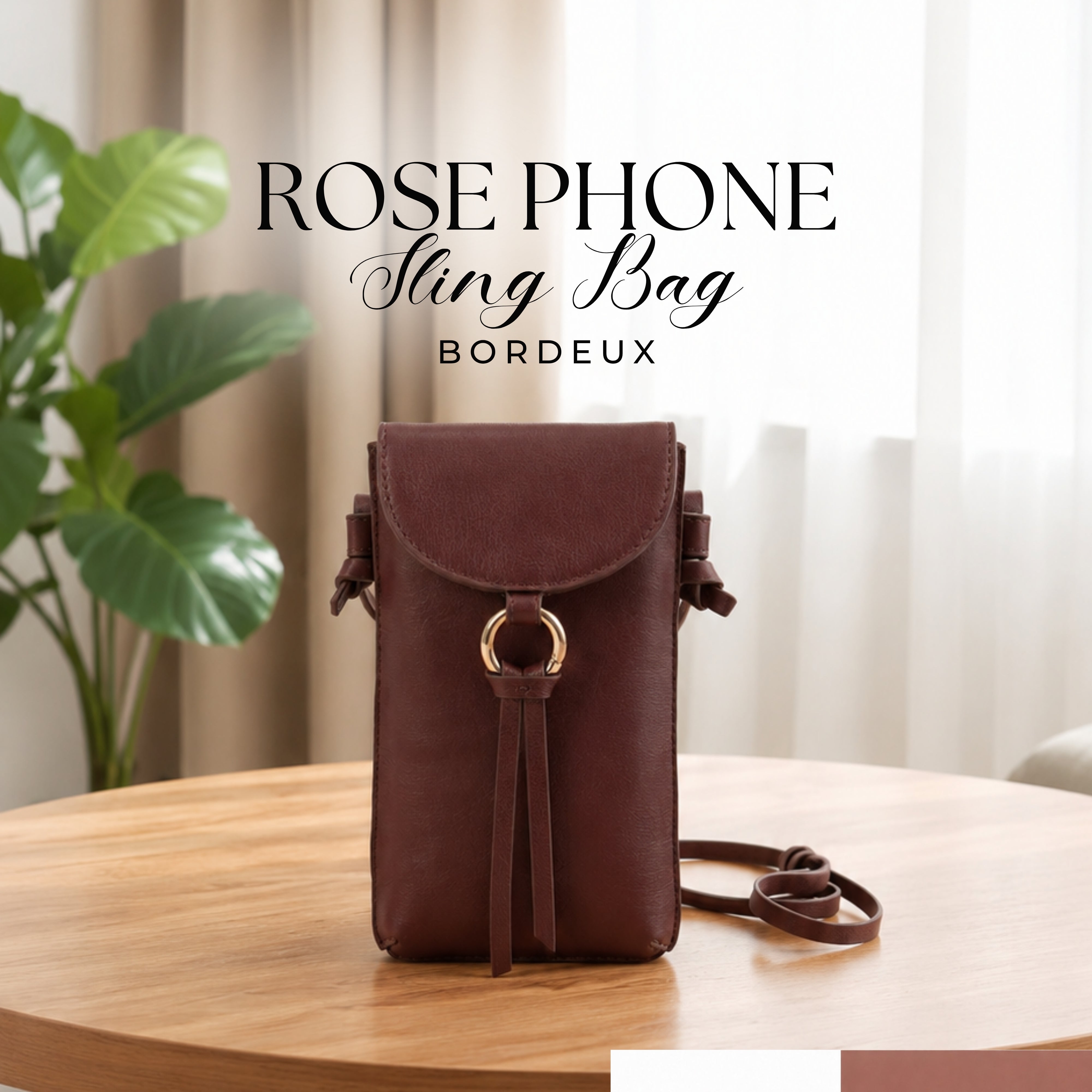 ROSE PHONE SLING BAG BORDEUX – Hidelle