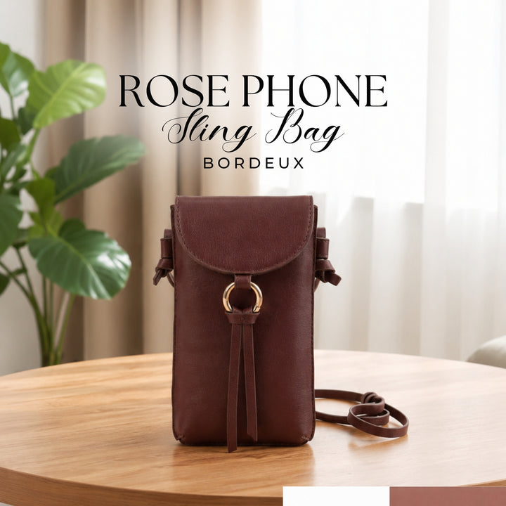 ROSE PHONE SLING BAG BORDEUX
