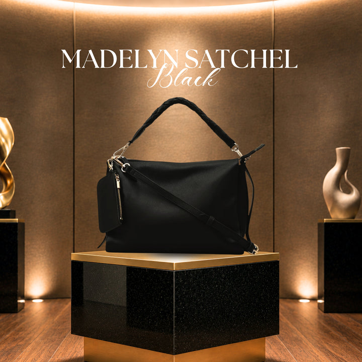 MADELYN SATCHEL BLACK | SATCHEL BAG, SATCHEL HANDBAGS FOR WOMEN