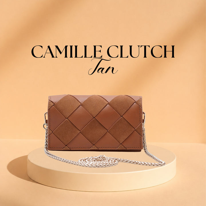 CAMILLE CLUTCH TAN