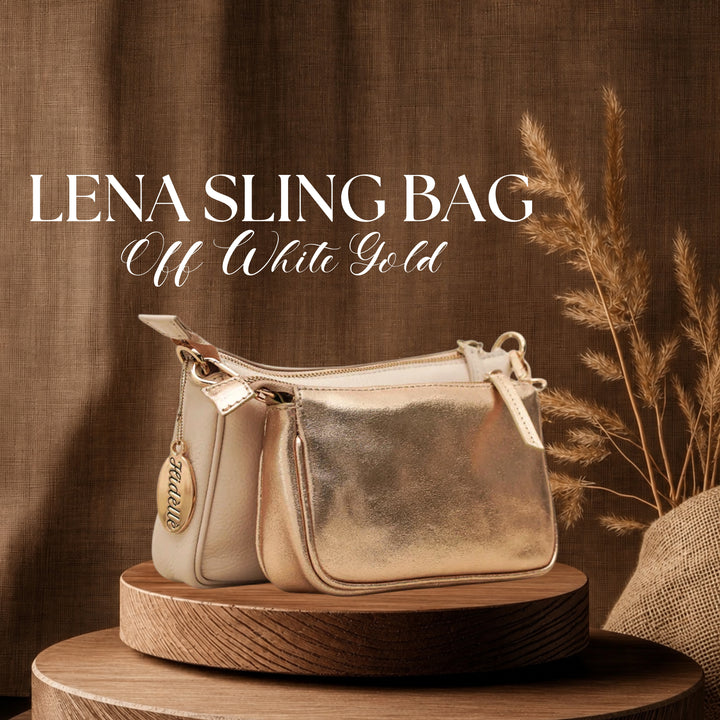 LENA SLING BAG OFF WHITE GOLD