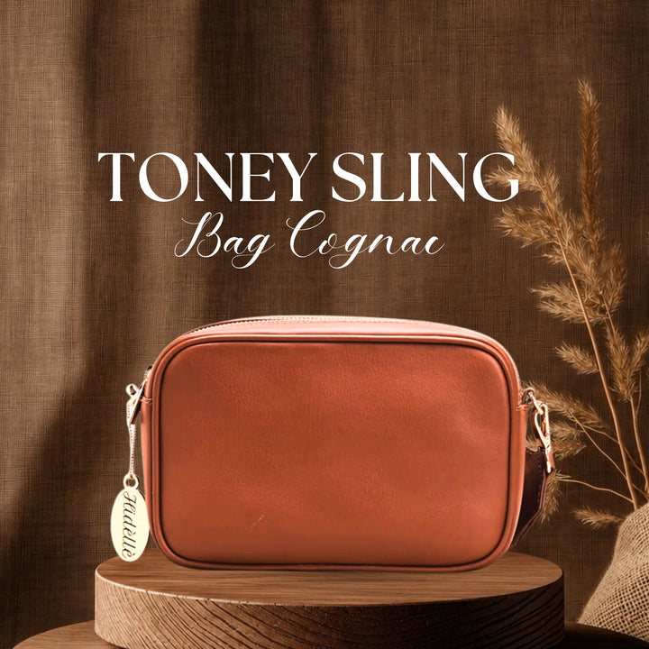 TONEY SLING BAG COGNAC