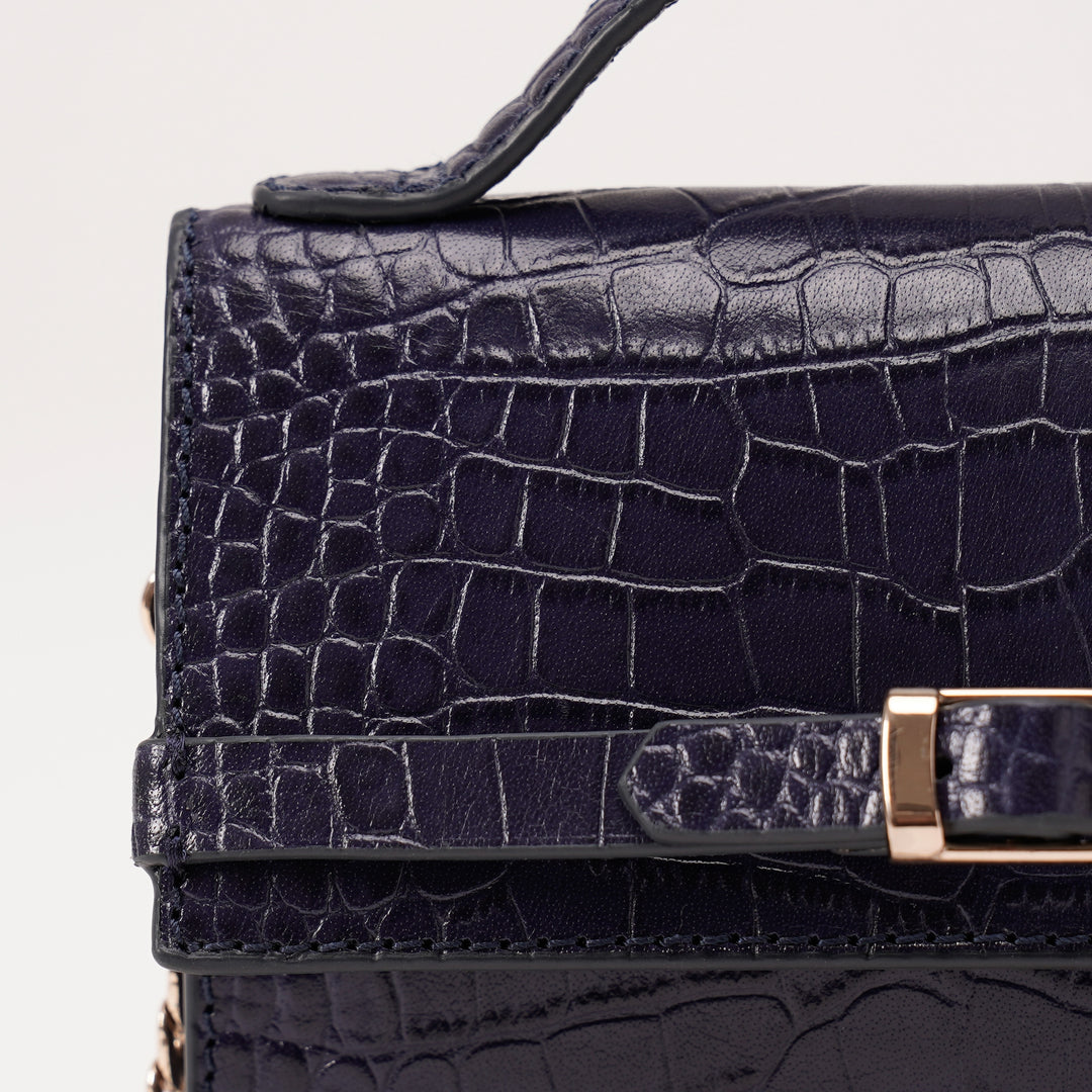 CHARLOTTE SLING BAG BLUE CROCO