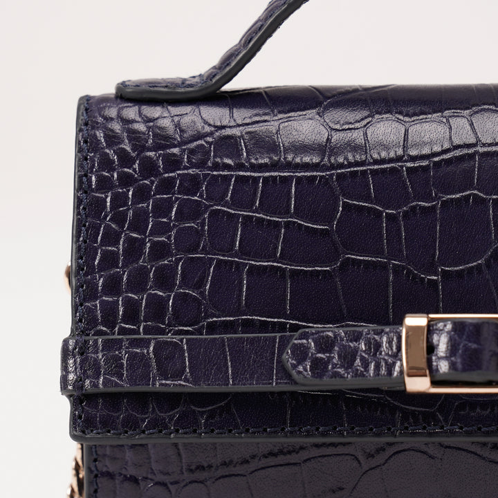 CHARLOTTE SLING BAG BLUE CROCO