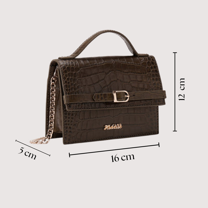 CHARLOTTE SLING BAG OLIVE CROCO