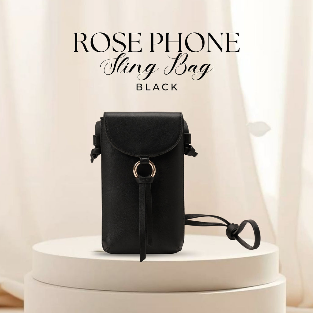 ROSE PHONE SLING BAG BLACK – Hidelle