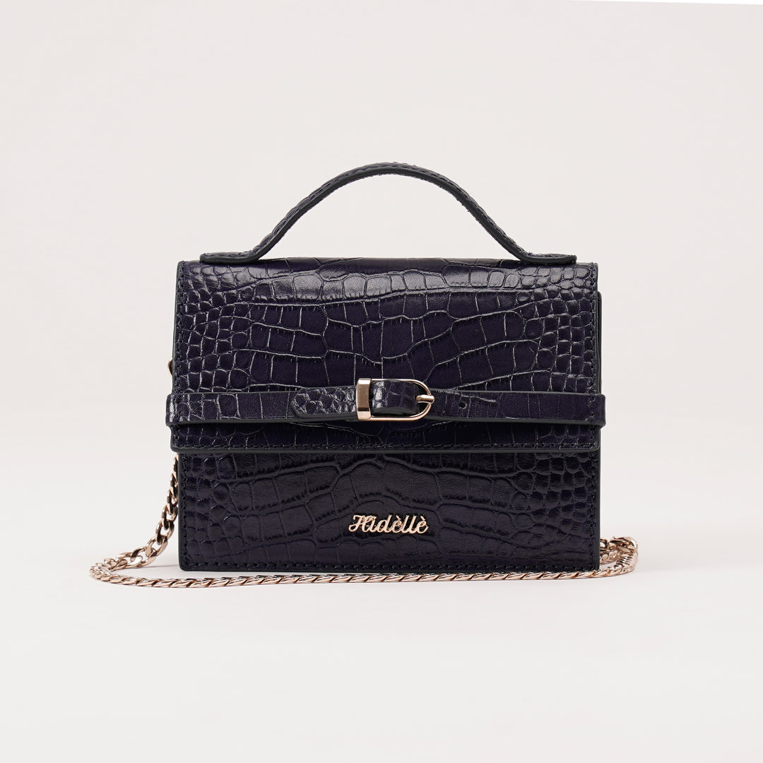 CHARLOTTE SLING BAG BLUE CROCO
