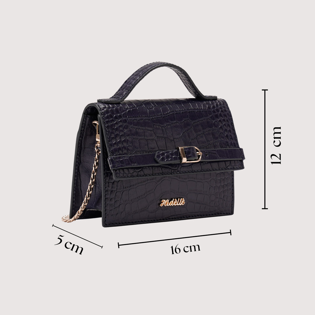 CHARLOTTE SLING BAG BLUE CROCO