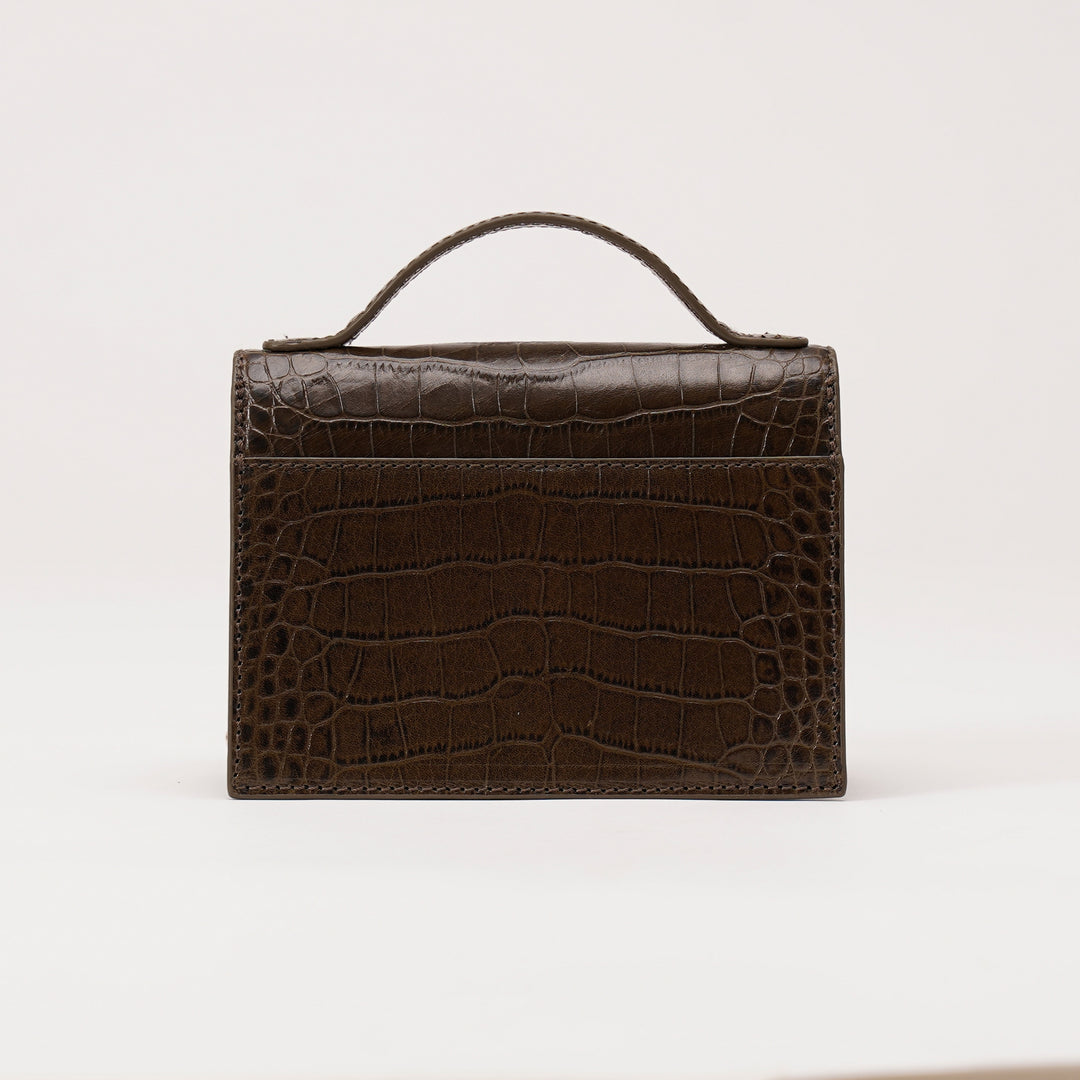 CHARLOTTE SLING BAG OLIVE CROCO