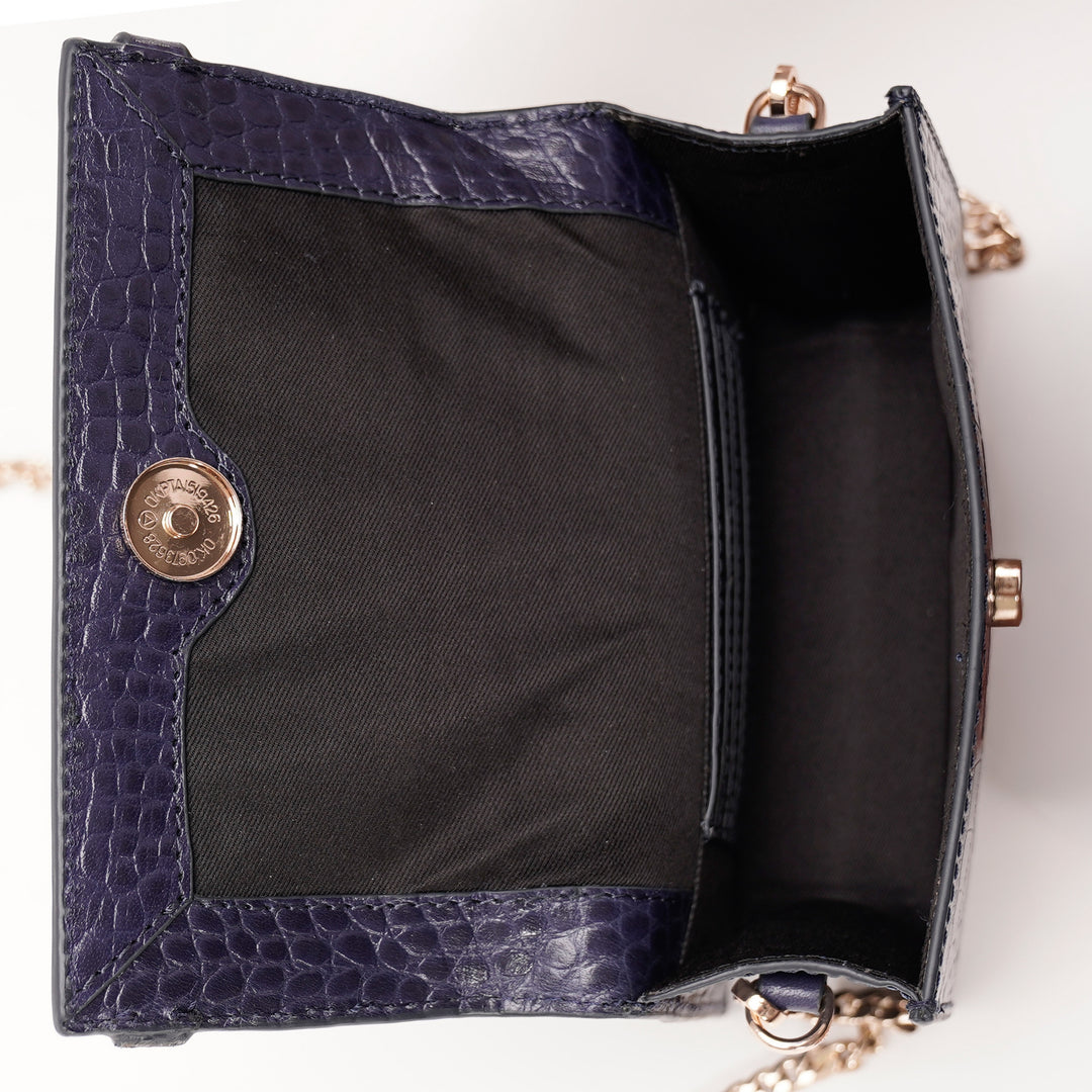 CHARLOTTE SLING BAG BLUE CROCO