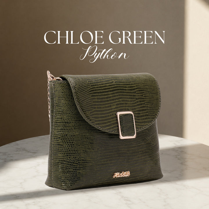 CHLOE SLING BAG GREEN PYTHON