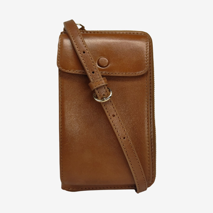 JANICE PHONE + WALLET SLING BAG TAN