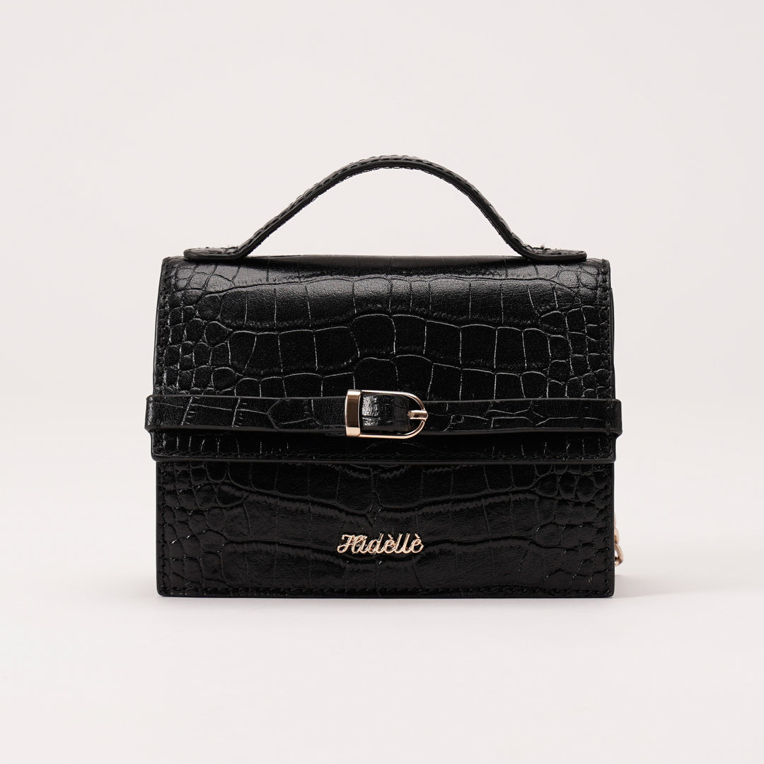 CHARLOTTE SLING BAG BLACK CROCO
