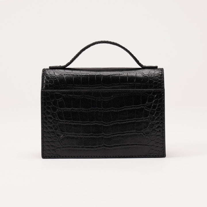 CHARLOTTE SLING BAG BLACK CROCO