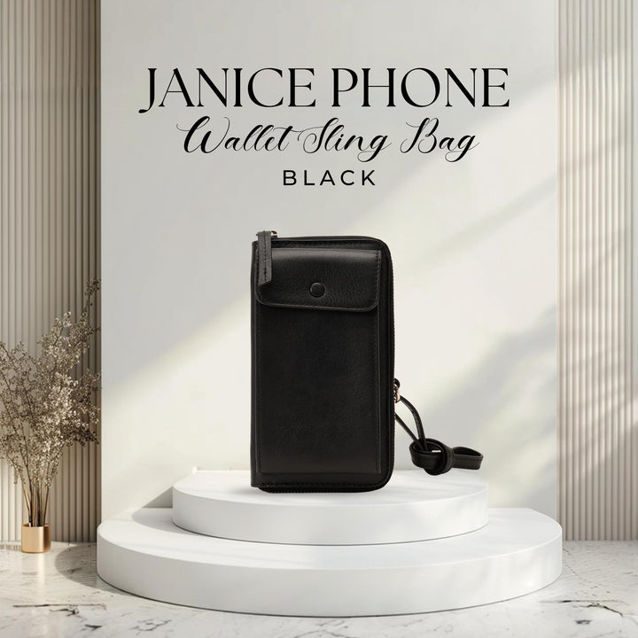 JANICE PHONE + WALLET SLING BAG BLACK