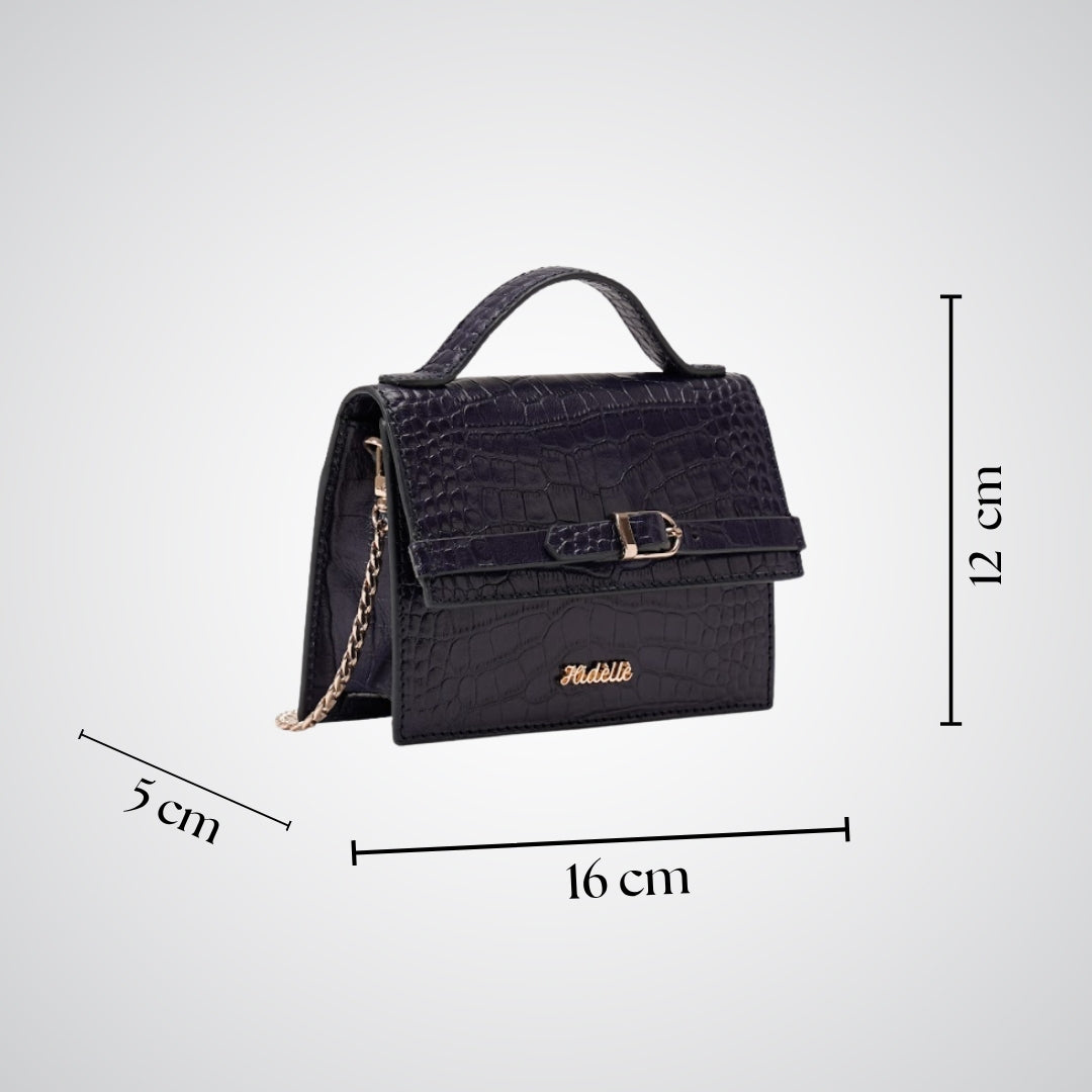 CHARLOTTE SLING BAG BLUE CROCO