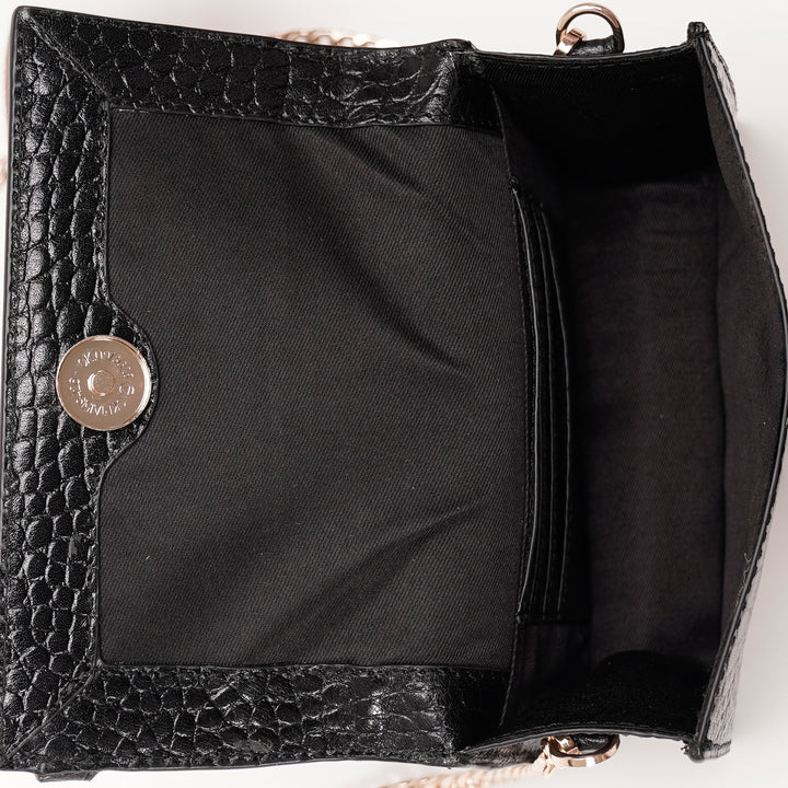 CHARLOTTE SLING BAG BLACK CROCO
