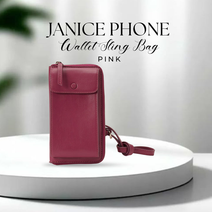 JANICE PHONE + WALLET SLING BAG PINK