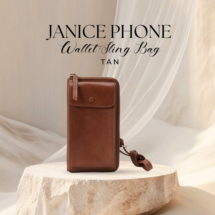 JANICE PHONE + WALLET SLING BAG TAN