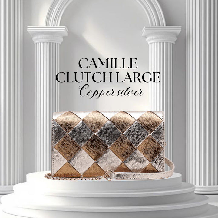 CAMILLE CLUTCH LARGE COPPER SILVER