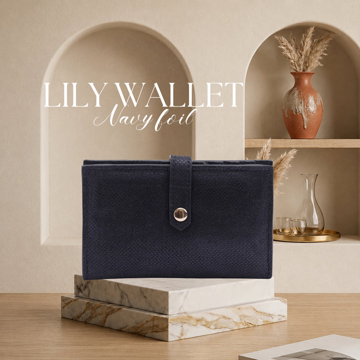 LILY WALLET NAVY FOIL
