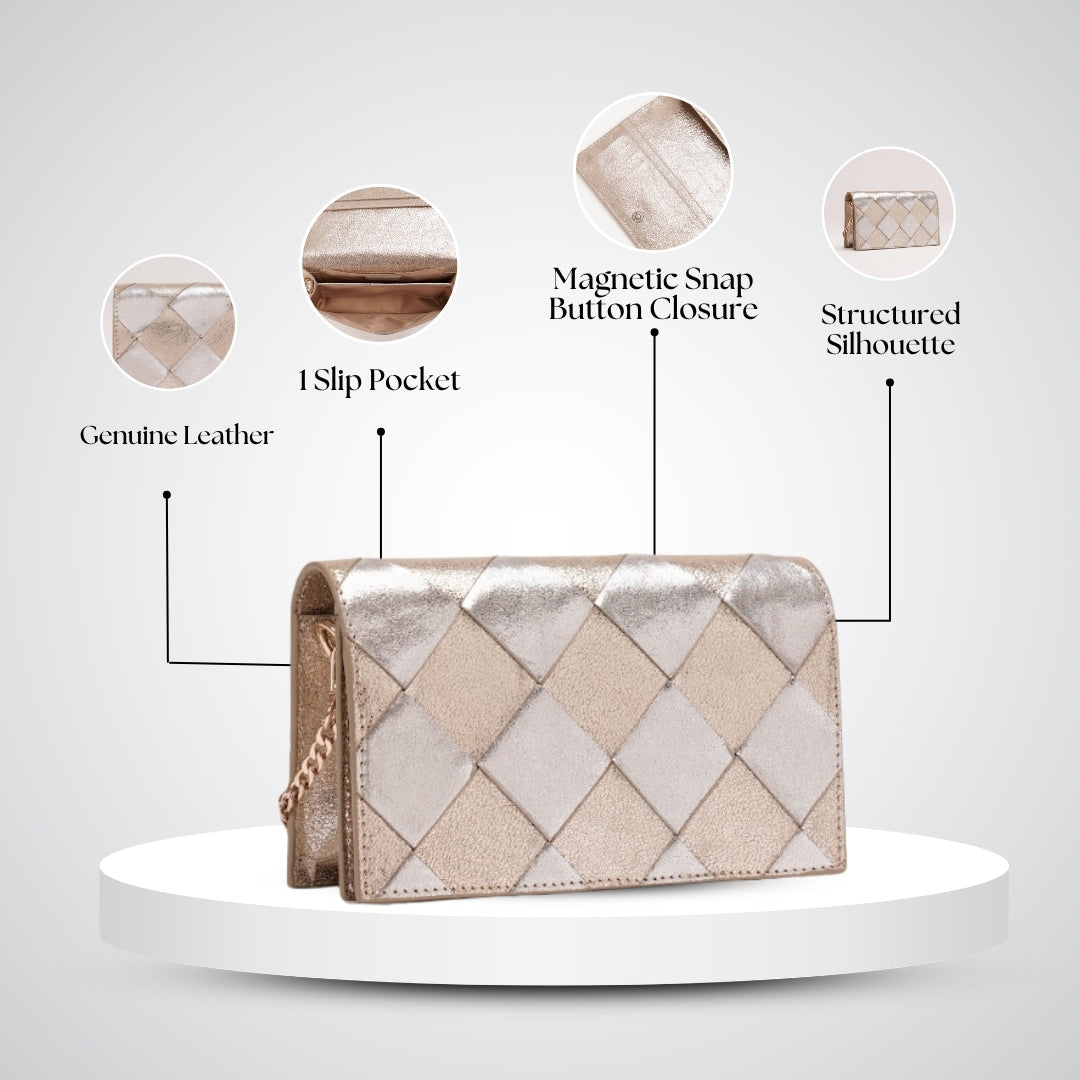 CAMILLE CLUTCH GOLD/SILVER