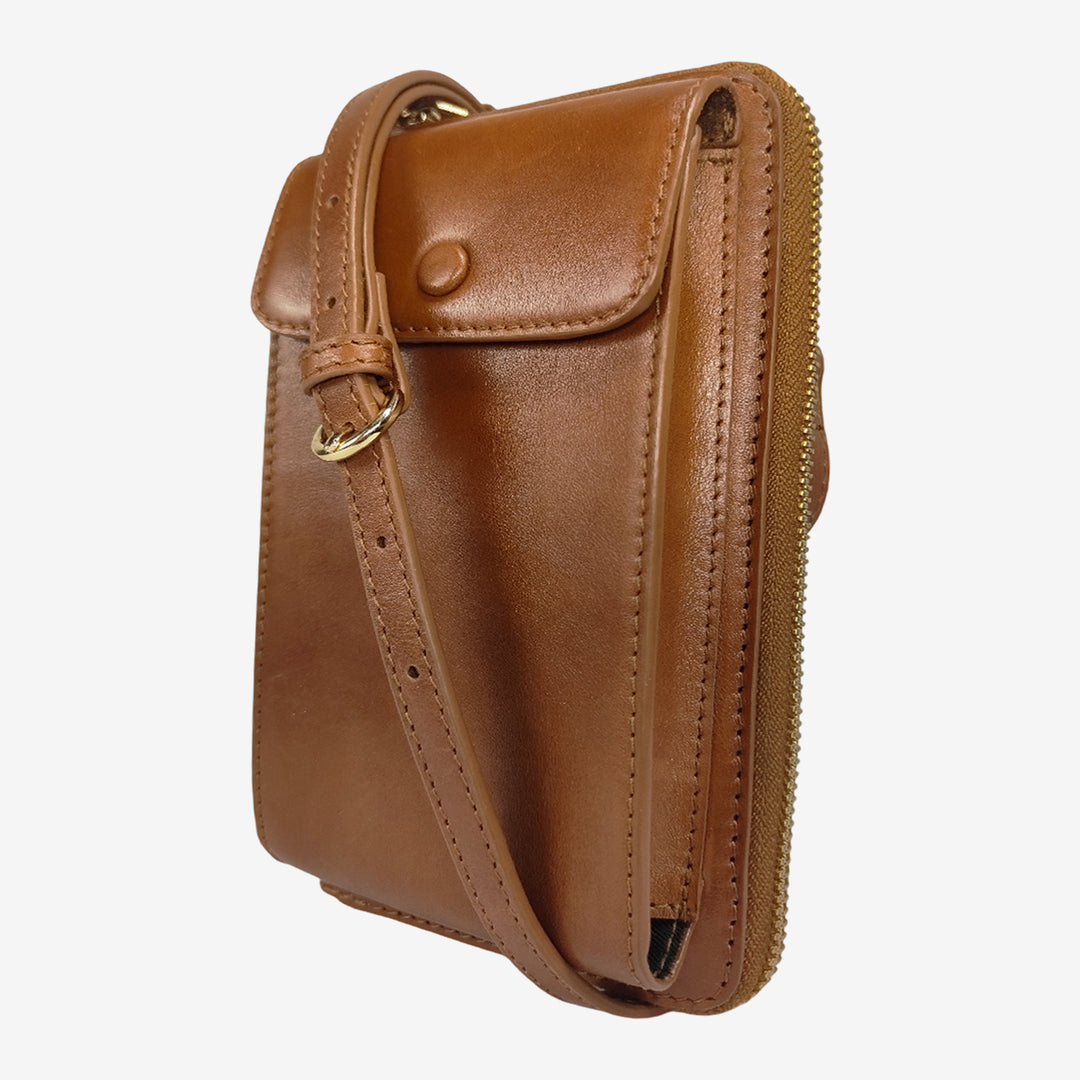 JANICE PHONE + WALLET SLING BAG TAN