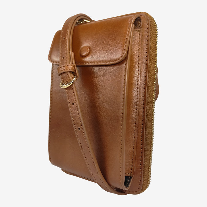 JANICE PHONE + WALLET SLING BAG TAN