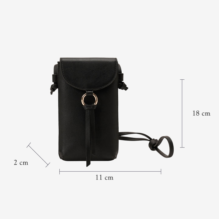 ROSE PHONE SLING BAG BLACK