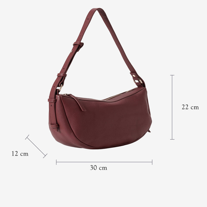 SOLENE SHOULDER BAG  BORDEUX