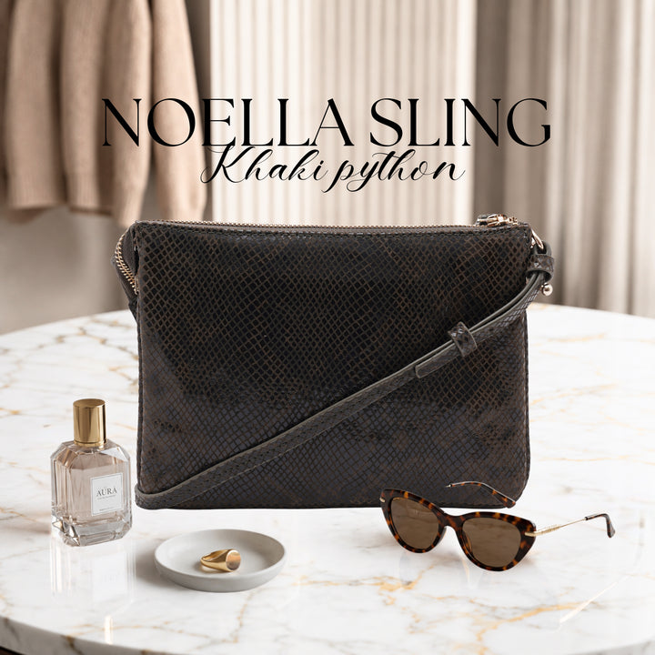 NOELLA SLING BAG KHAKI PYTHON
