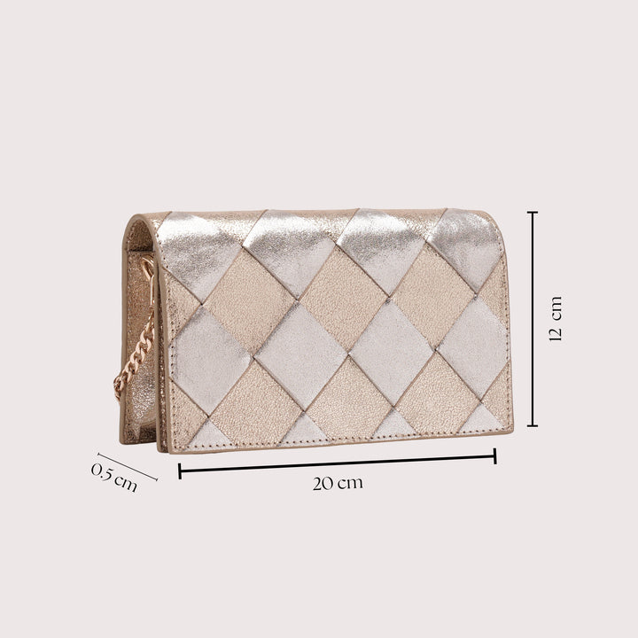 CAMILLE CLUTCH LARGE GOLD/SILVER