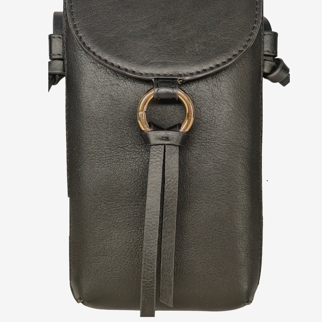 ROSE PHONE SLING BAG BLACK