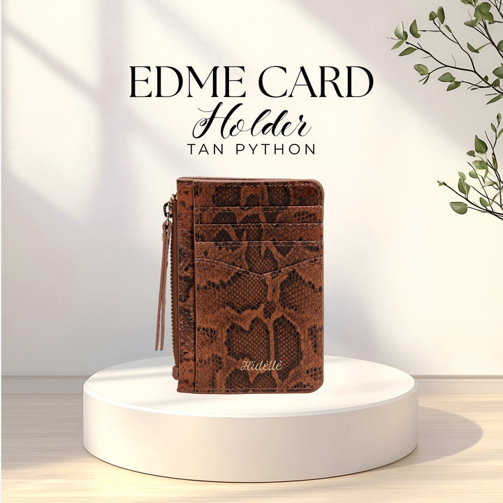 EDME CARD HOLDER TAN PYTHON