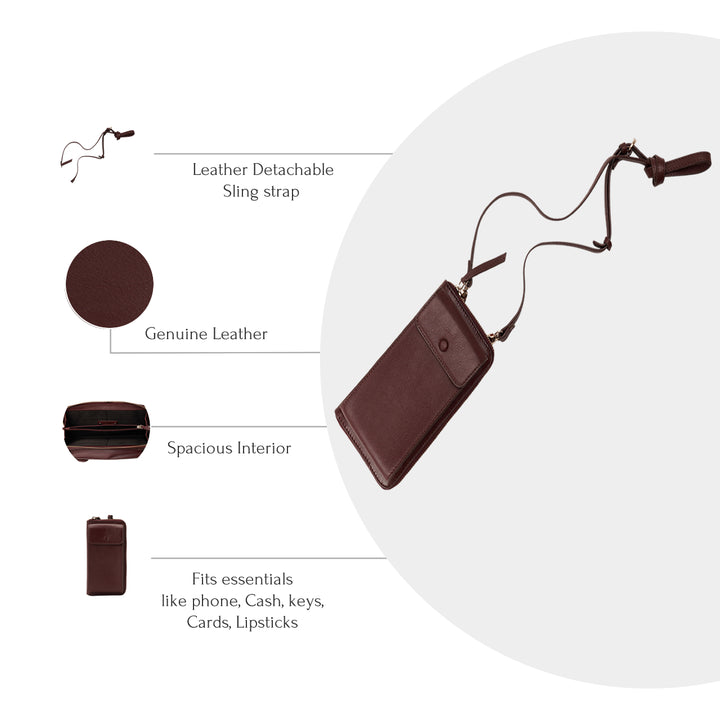 JANICE PHONE + WALLET SLING BAG BORDEUX